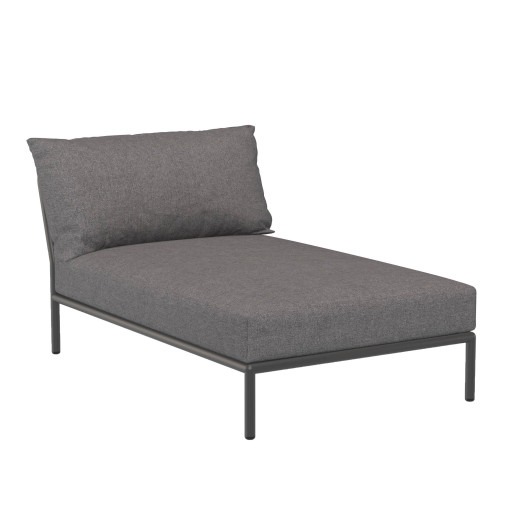 Level2 Chaise Longue ligbed frame donkergrijs stof slate