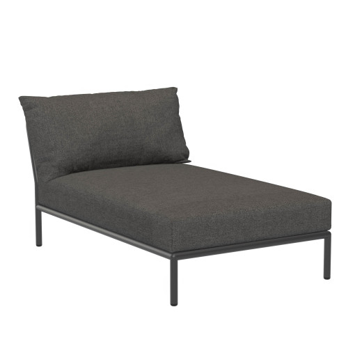 Level2 Chaise Longue ligbed frame donkergrijs stof dark grey