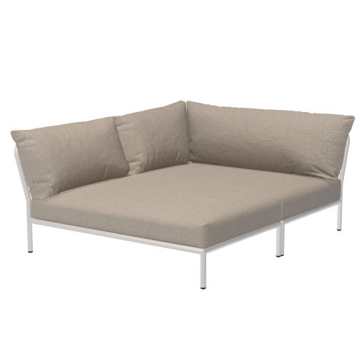 Level2 Cozy Corner loungebank links frame wit stof Ash