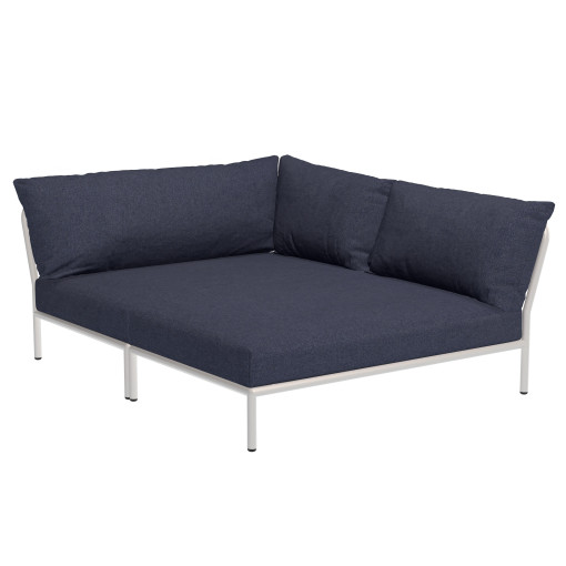 Level2 Cozy Corner loungebank rechts frame wit stof Indigo