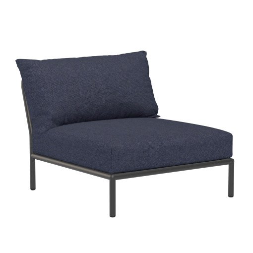 Level2 fauteuil frame donkergrijs stof indigo heritage