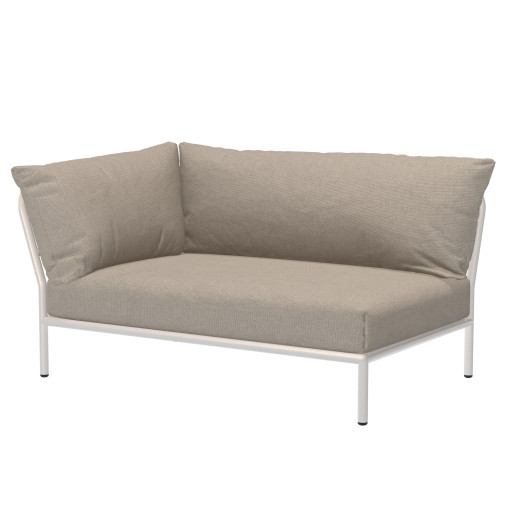 Level2 linker hoek 2-zits loungebank frame wit stof Ash