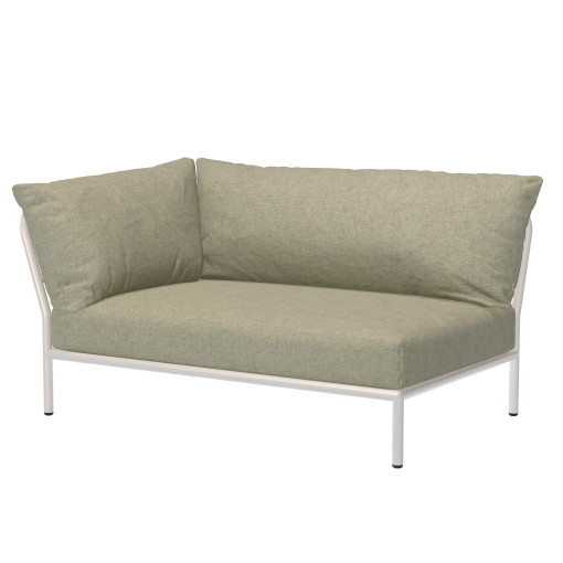 Level2 linker hoek 2-zits loungebank frame wit stof Moss