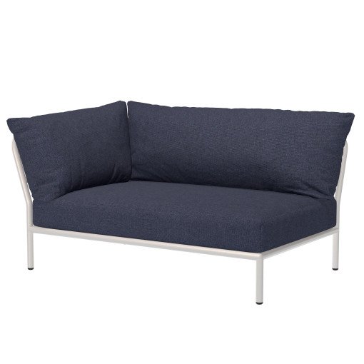 Level2 linker hoek 2-zits loungebank frame wit stof Indigo