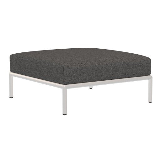 Level2 Ottoman voetenbank white frame Dark Grey basic