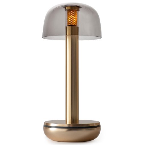 Two tafellamp LED oplaadbaar goud smoked