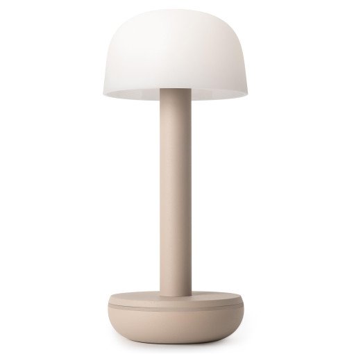 Two tafellamp LED oplaadbaar beige opaal