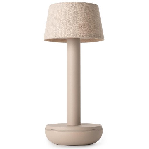 Two tafellamp oplaadbaar linnen beige