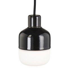 Ohm hanglamp 100/155 IP44 outdoor opaal met stekker Ø9.8 zwart