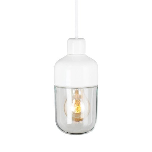 Ohm hanglamp Ø98 100/215 helder glas IP44 Wit