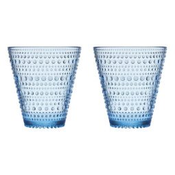 Kastehelmi glazen 30cl set van 2 aqua