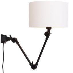 Amsterdam wandlamp met kap W2 wit