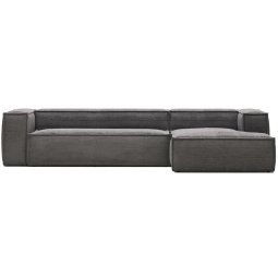 Blok 4-zits bank met chaise longue rechts Grey Corduroy