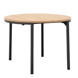 Montuiri uitschuifbare tafel 90/120x75 eiken met zwart onderstel