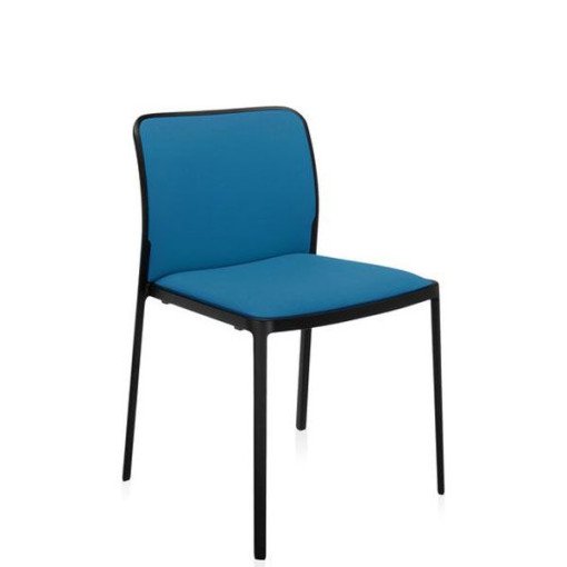 Audrey Soft chair stoel zwart onderstel bekleding blauwgroen