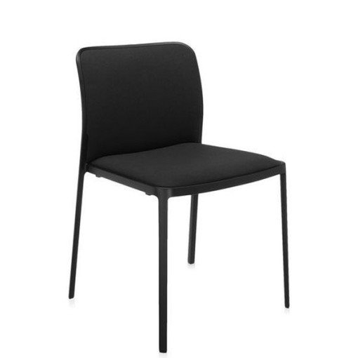 Audrey Soft chair stoel met zwart onderstel, bekleding zwart