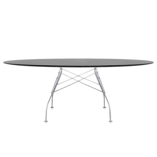 Glossy tafel 194x120 zilver/zwart