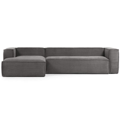 Blok 4-zits bank met chaise longue links Grey Corduroy