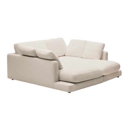 Gala 3-zits bank met dubbele chaise longue beige