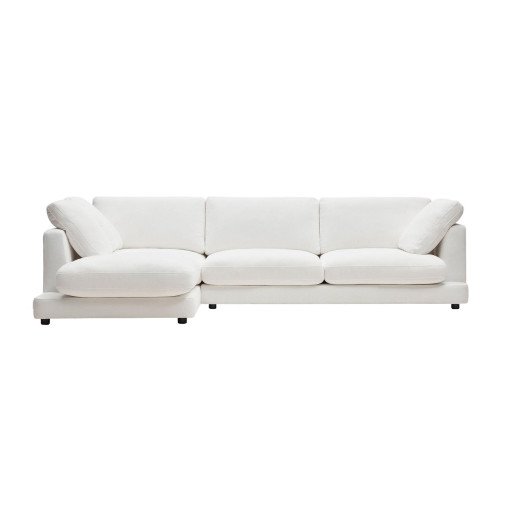 Gala 4-zits bank met chaise longue links wit