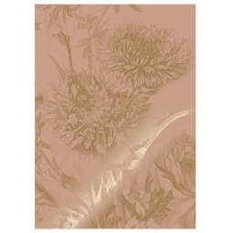 Engraved Flowers 12 gold metallic behang 4 banen