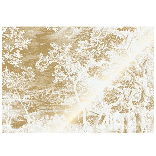 Engraved Landscapes 12 gold metallic behang 8 banen