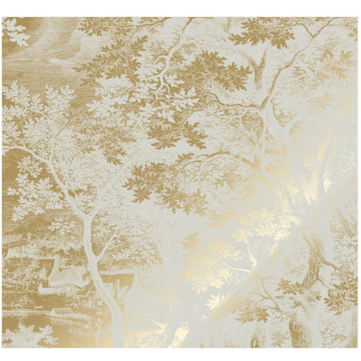 Engraved Landscapes 13 gold metallic behang 6 banen