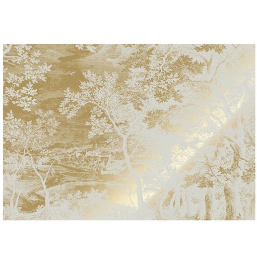 Engraved Landscapes 13 gold metallic behang 8 banen