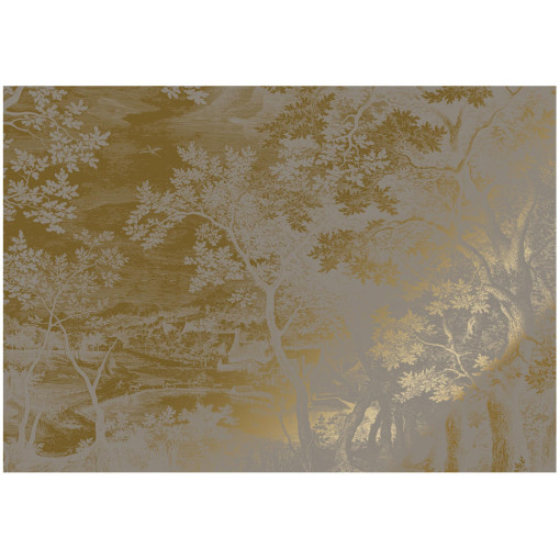 Engraved Landscapes 15 gold metallic behang 8 banen