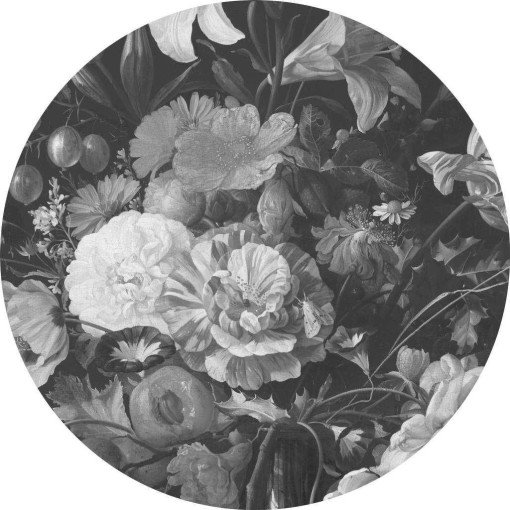 Golden Age Flowers behangcirkel zwart-wit 190 I