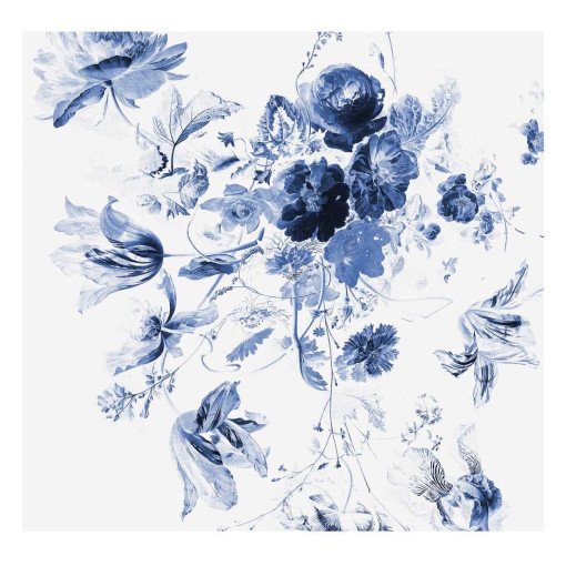 Royal Blue Flowers III behang (6 banen)