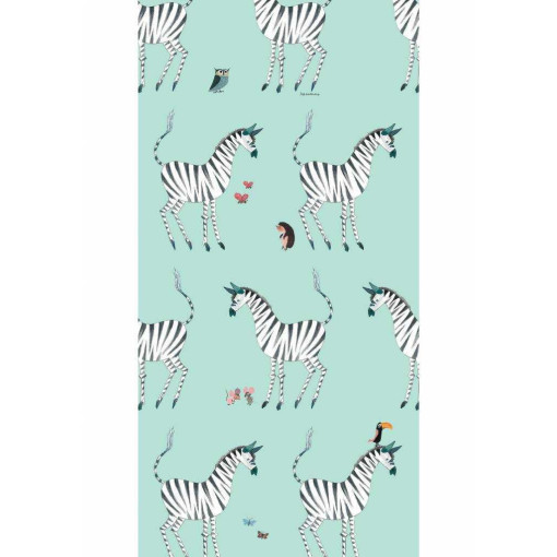 Zebra behang mint