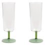 Mingle champagneglazen set van 2 groen