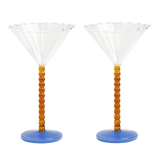 Perle coupe champagneglazen set van 2 amber