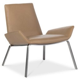 Komio fauteuil, rvs onderstel, leer Loxton 3720