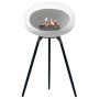 Ground Wood haard bio ethanol high white black