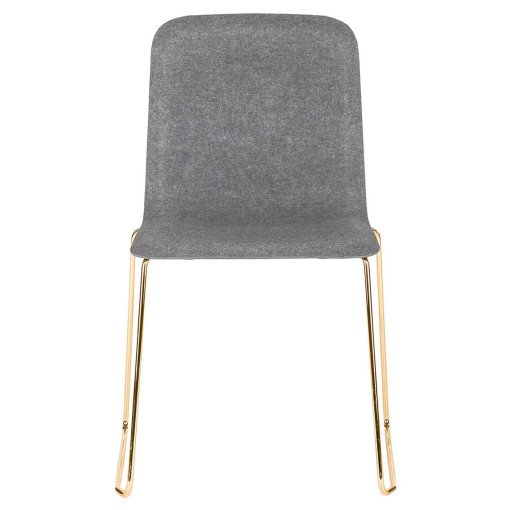 This chair felt stoel lichtgrijs, messing onderstel