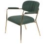 Parton Fauteuil goud onderstel met arm donkergroen