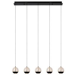 Sentubal cluster 5 hanglamp LED lineair transparant/zwart