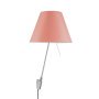 Costanza wandlamp met aan-/uitschakelaar aluminium body, kap edgy pink