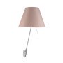 Costanza wandlamp met aan-/uitschakelaar aluminium body, kap soft skin