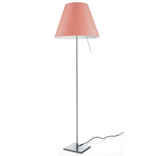 Costanza vloerlamp vast met schakelaar aluminium/Edgy Pink