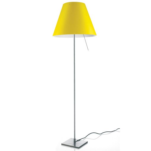 Costanza vloerlamp vast met schakelaar aluminium/Smart Yellow