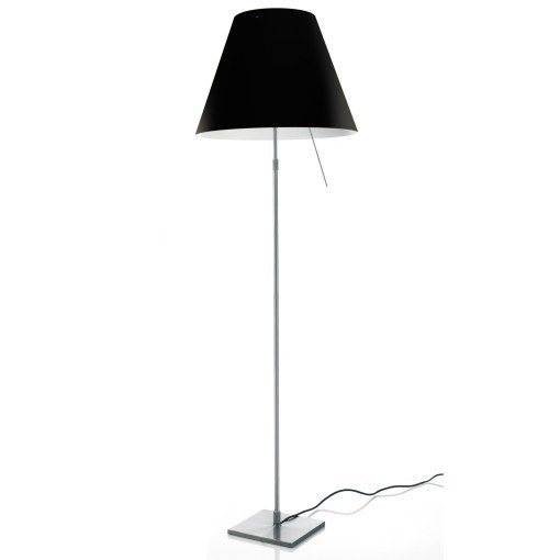 Costanza vloerlamp telescopisch met dimmer aluminium/zwart