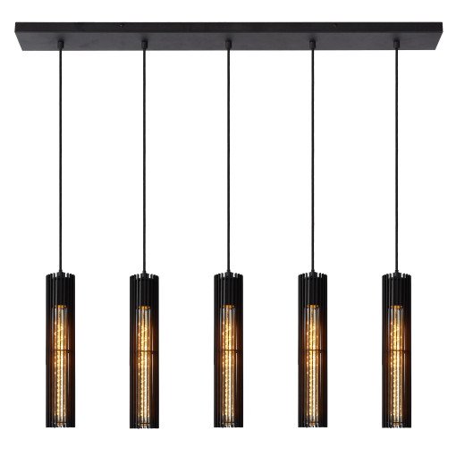 Lionel 5 cluster hanglamp lineair zwart