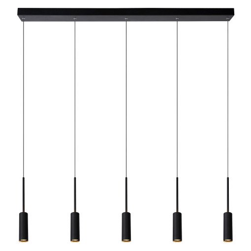 Tubule 5 cluster hanglamp LED lineair zwart