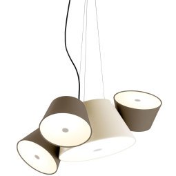 Tam Tam 3 hanglamp halfmat wit/bruingrijs