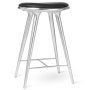 High Stool barkruk 69 gerecycled alumnium, zwart leer