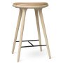 High Stool barkruk 69 naturel eiken, naturel leer