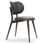 The Dining Chair stoel grijs eiken, zwart leer